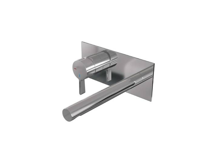 Brauer Chrome Edition Inbouw Wastafelmengkraan met Rechte Uitloop en Afdekplaat Model E2 Chroom