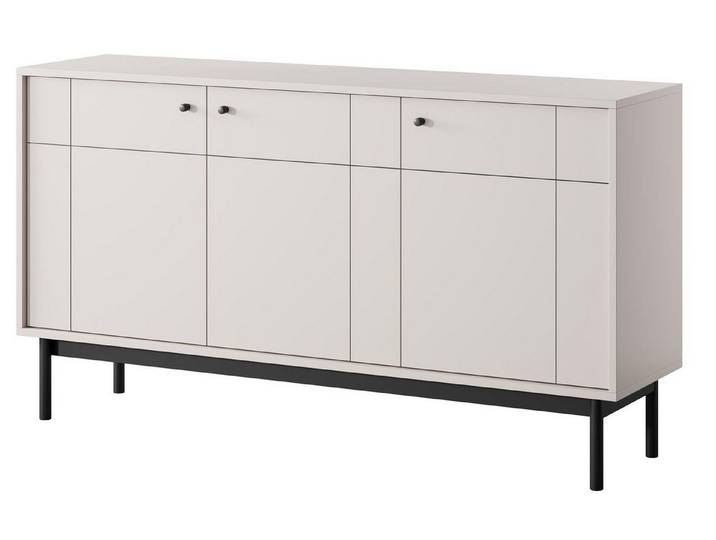 Compleo Kommode schmal mit 3 Türen, Skandinavischer Stil LONDON