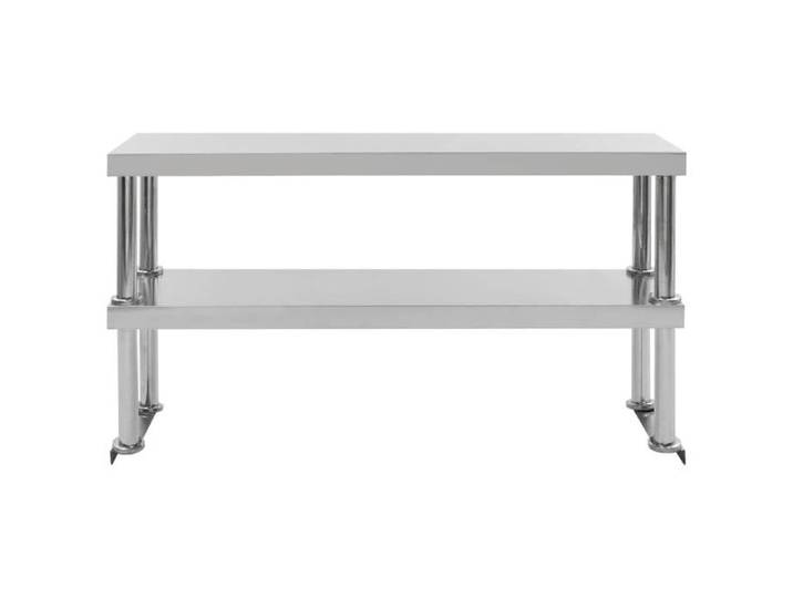 Remise Étagère de table de travail - CLOUD - 2 niveaux 120 x 30 x 65 cm inox JILIMAISON2025 6343965