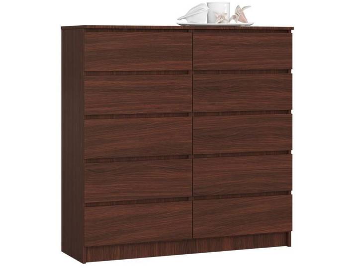 Commode AKORD K120 Wengé 120 cm 10 tiroirs façade Wengé 120x40x121 cm
