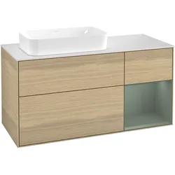 Villeroy & Boch Waschbeckenunterschrank Finion F28, Eckig, Oak Veneer, 1200x603x501mm, mit Beleuchtung, SoftClosing, Push-to-open