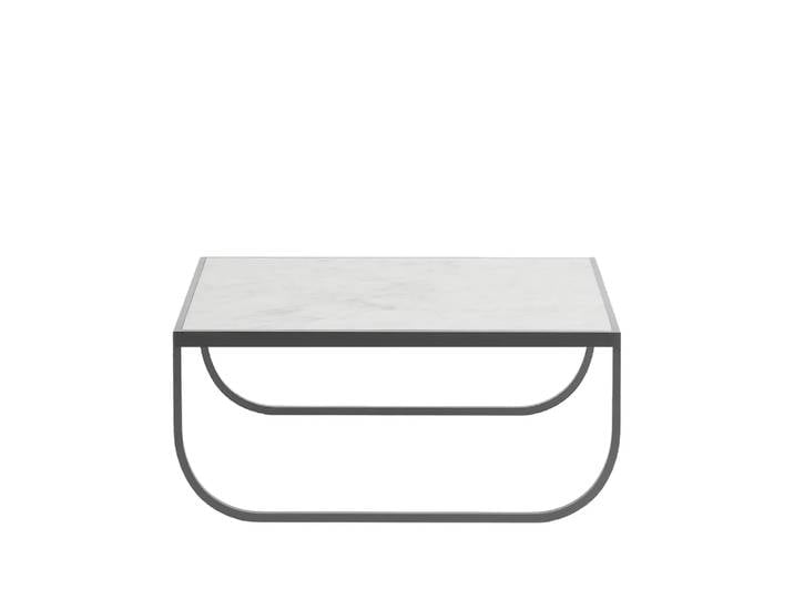 Asplund Tati High Couchtisch Marmor weiß, storm grey Gestell