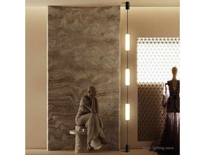 2026 Italie Design Chambre Lampe De Chevet LED Lampadaire Acrylique Longue Ligne Lumière Moderne Noir Hôtel Salon Décor LED Sol Li