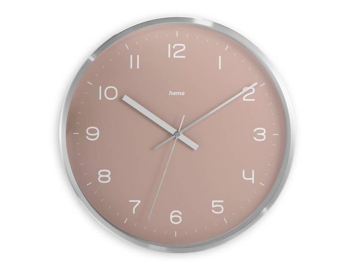 Funkwanduhr HAMA Funkuhr Fidschi , ohne Ticken, Ø 30 cm, Aluminium , silber, Ø 30cm, Funkuhr, 12 Ziffern, Wanduhren, Funkwanduhr, geräuscharm