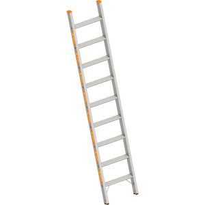Layher Anlegeleiter Topic 1042, extrabreit, Länge 2,4m, Schwerlastleiter aus Aluminium, mit 9 Stufen