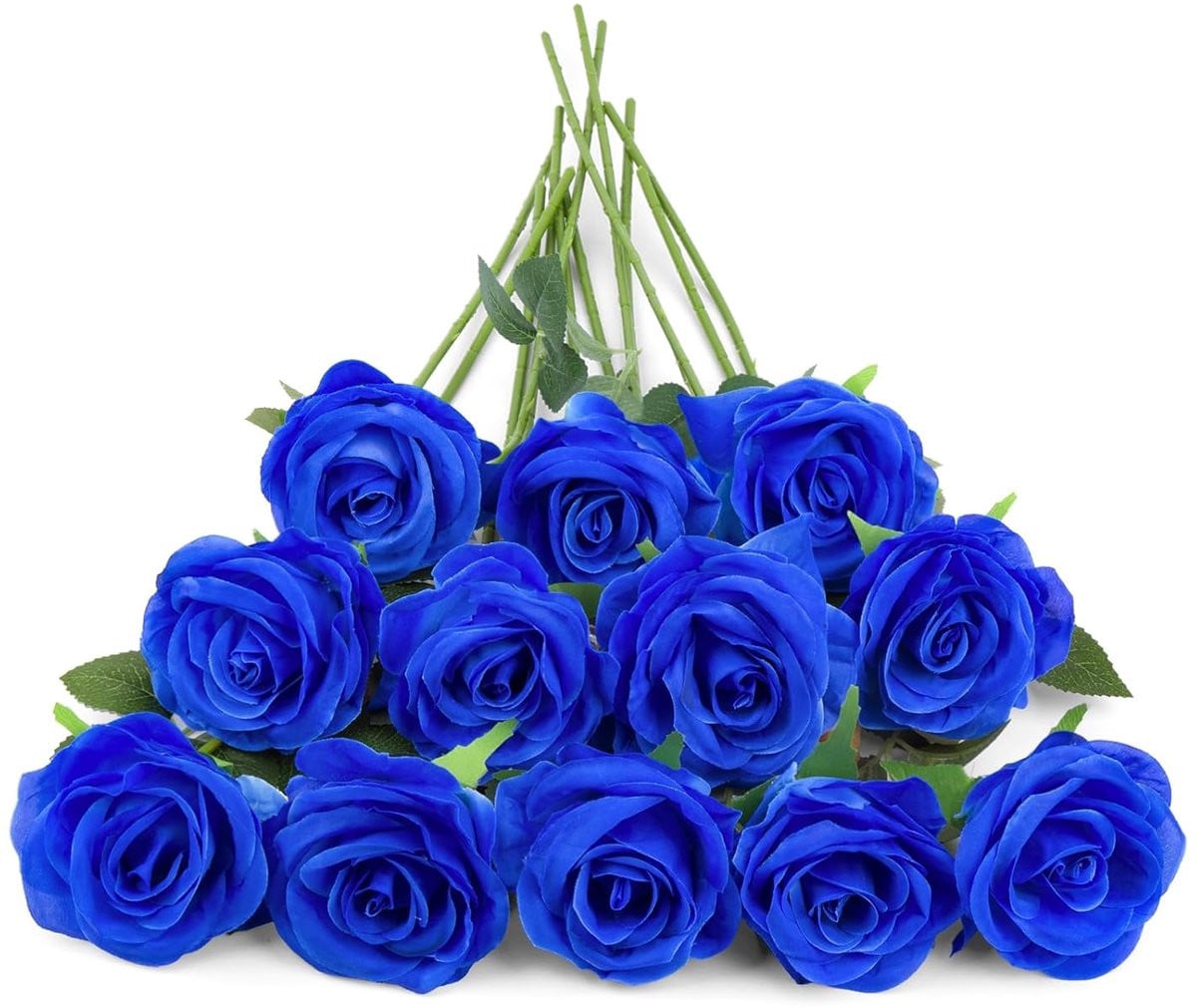 Blauwe Kunstrozen - Set van 12 - Levendige Decoratie