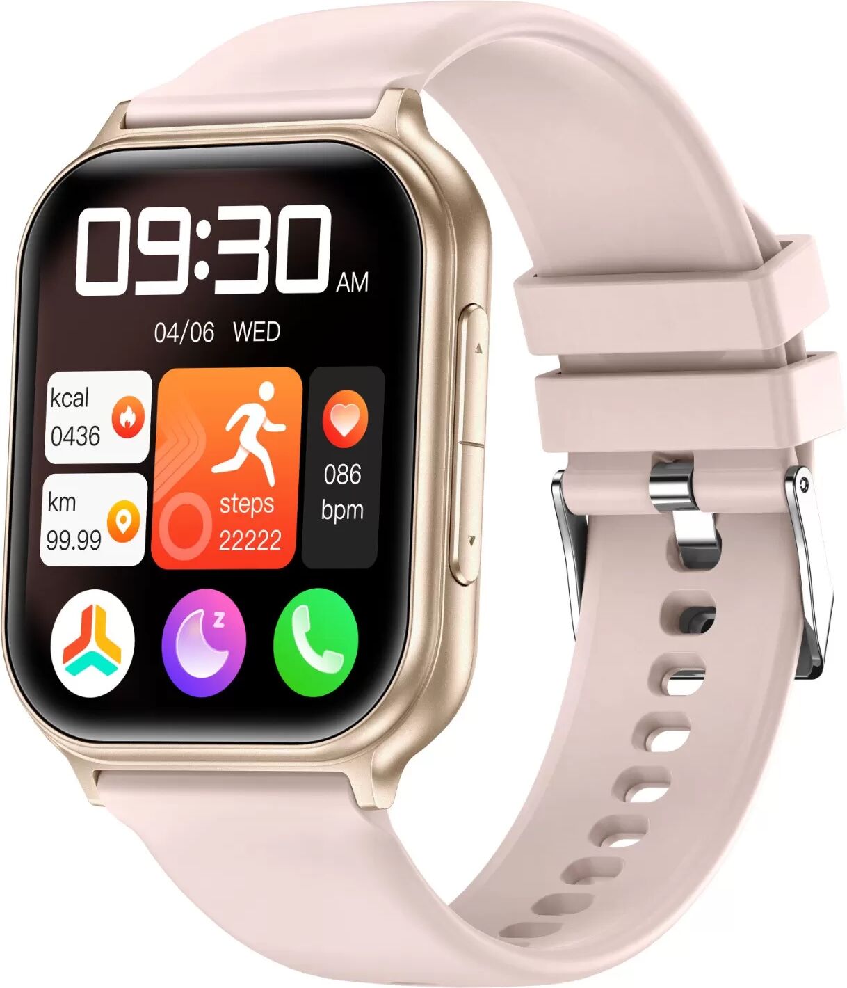 INF Multifunktionale Smartwatch mit Gesundheitsüberwachung und Bluetooth-Anrufunterstützung Rosa