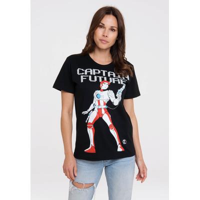 T-Shirt LOGOSHIRT "Captain Future", Damen, Gr. XXL, schwarz, 100% Baumwolle, bedruckt, normal, Rundhals, Shirts T-Shirt, mit coolem Frontprint