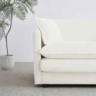 GREATPLANINC Chenille Upholstered Single Sofa Chair, Reading Armchair with Toss Pillow, Oversized Deep Seat Lounge Accent Chair