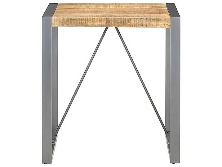 KGHERMDF Esstisch 70x70x75 cm Raues Mango-Massivholz Industriestil, Pulverbeschichtete Stahlbeine, Stabil, Langlebig, Küche, Esszimmer