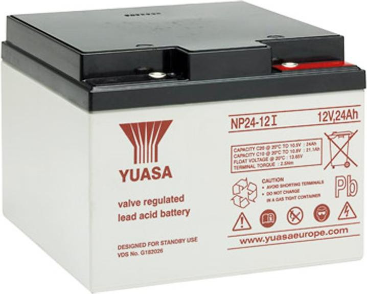 Yuasa loodaccu NP24-12I, 12V, 24Ah, met M5 schroefklem