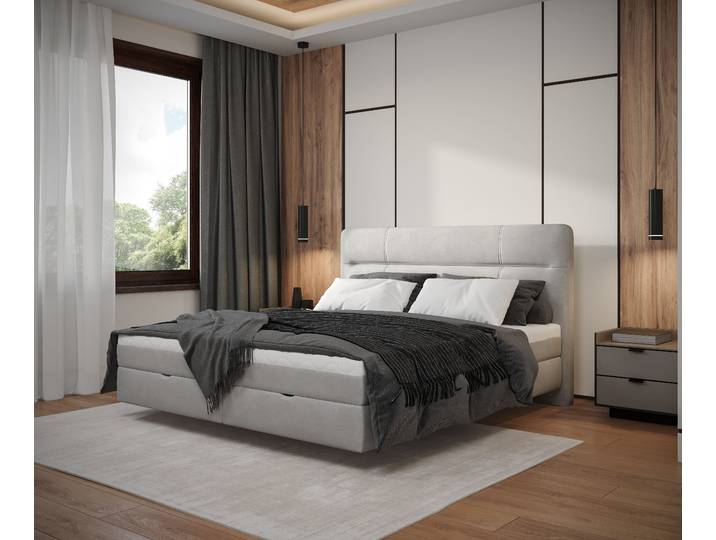 Boxspringbett 180 x 200cm Microfaser Wiam Grau
