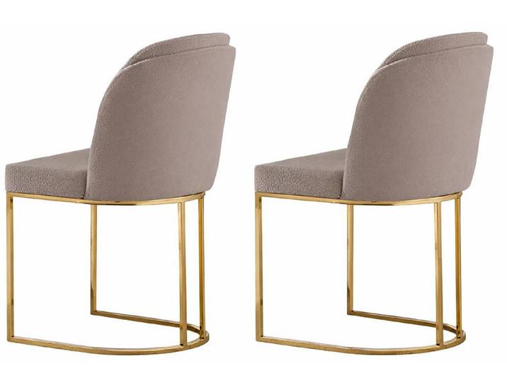 JVmoebel Esszimmerstuhl Elegantes Paar Stühle mit weichem Stoffbezug und goldfarbenem Rahmen