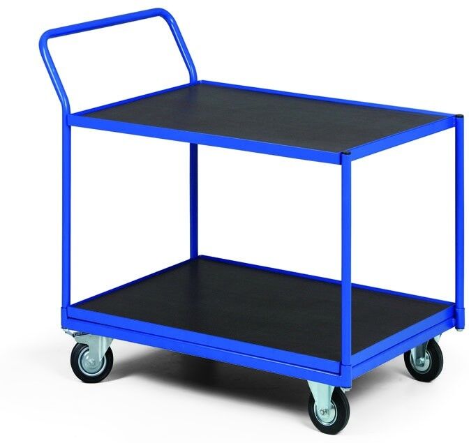 B2B Partner Tischwagen, 2 Etagen aus wasserfestem Sperrholz, Tragfähigkeit 400 kg