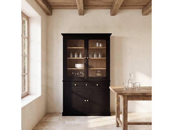 Sideboard aus schwarzem Mangoholz, 120 cm lang