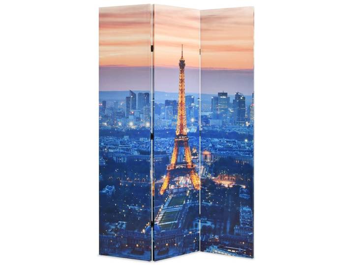 vidaXL Raumteiler Raumteiler klappbar 120 x 170 cm Paris bei Nacht, 1-tlg., Raumteiler klappbar 120x170cm Paris bei Nacht Paravent Spanische Wand