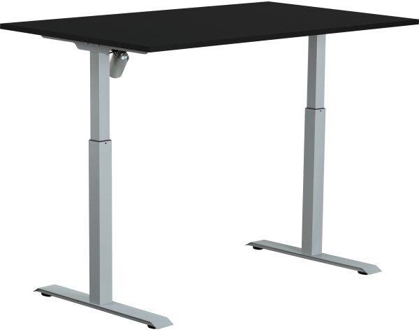 Sun-Flex I Hæve-Sænkebord, 140x80, Grå/sort