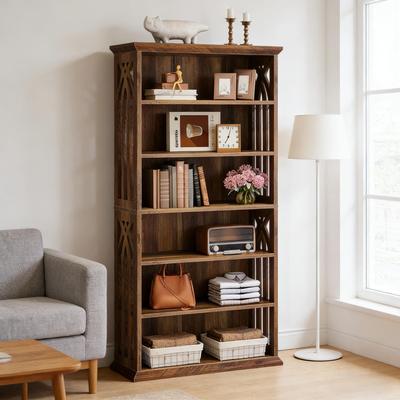 Storage Cabinet,Farmhouse Style Display Shelves,Spacious Bookshelf
