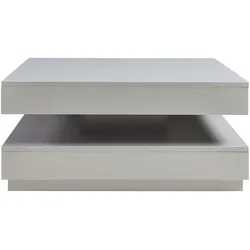 En.Casa, Couchtisch + Beistelltisch, Couchtisch Florenz 76x76x38 cm Hellgrau (76 x 76 x 38 cm)