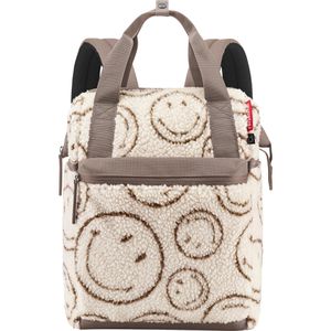 Reisenthel Rucksack Allrounder R, 39 cm, mit Laptopfach, smiley teddy chocolate, Polyester, 12 Liter