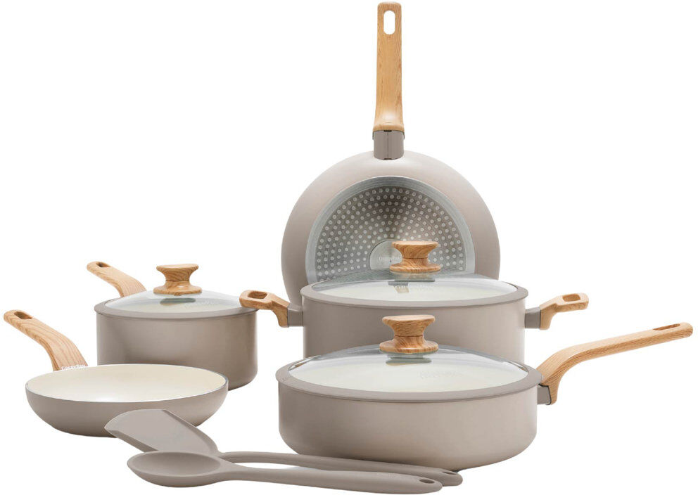 GreenPan Essence PFAS Free Non Stick 5 Piece Cookware Set Cream