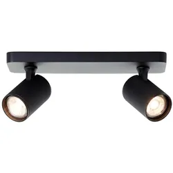 Brilliant, Deckenstrahler, Plafondspot Marty GU10 2x5W 3000K - Zwart (GU10, 345 lm)