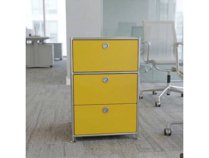 Standcontainer System4, Gelb, ohne Schliesszylinder, Neu – Ideal für leichte Aufbewahrung