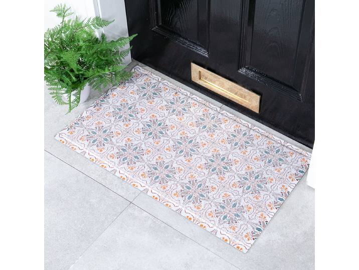 Fußmatte DMW-WHITEANDCOLOURTILES-7040 40 x 1 x 70cm Beige