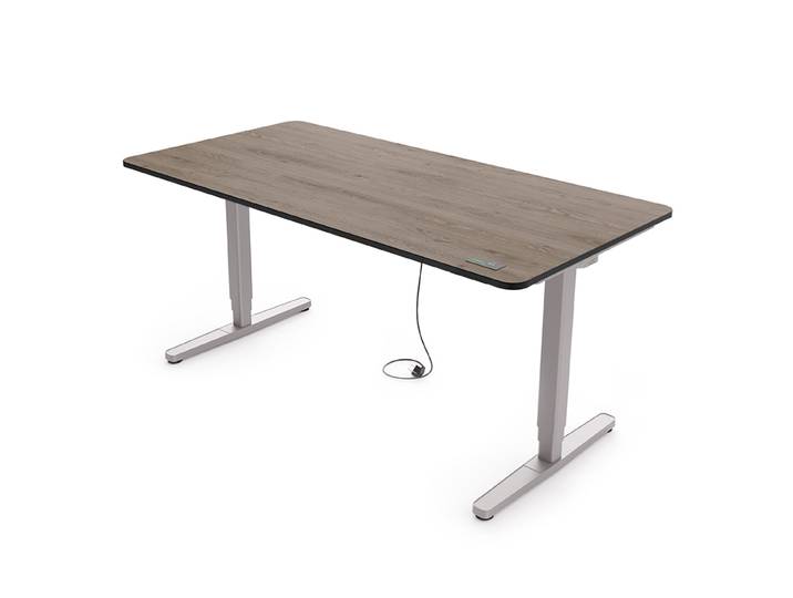 Elektrisch höhenverstellbarer Schreibtisch 200x80 cm, Eiche dunkel/Grau - Yaasa Desk Pro
