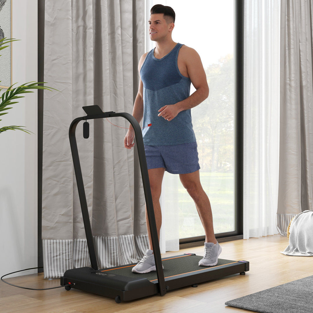 HOMCOM SPORTNOW 2.5HP Folding Treadmill Walking Pad 1-6km/h LED Display Orange