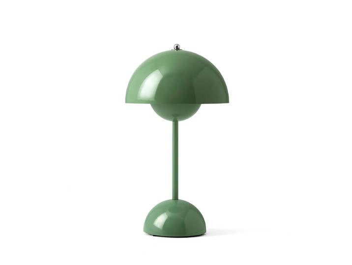 &Tradition - Flowerpot Akku Tischleuchte VP9 mit magnetischem Ladekabel, glänzend, sage green (Exclusive Edition)