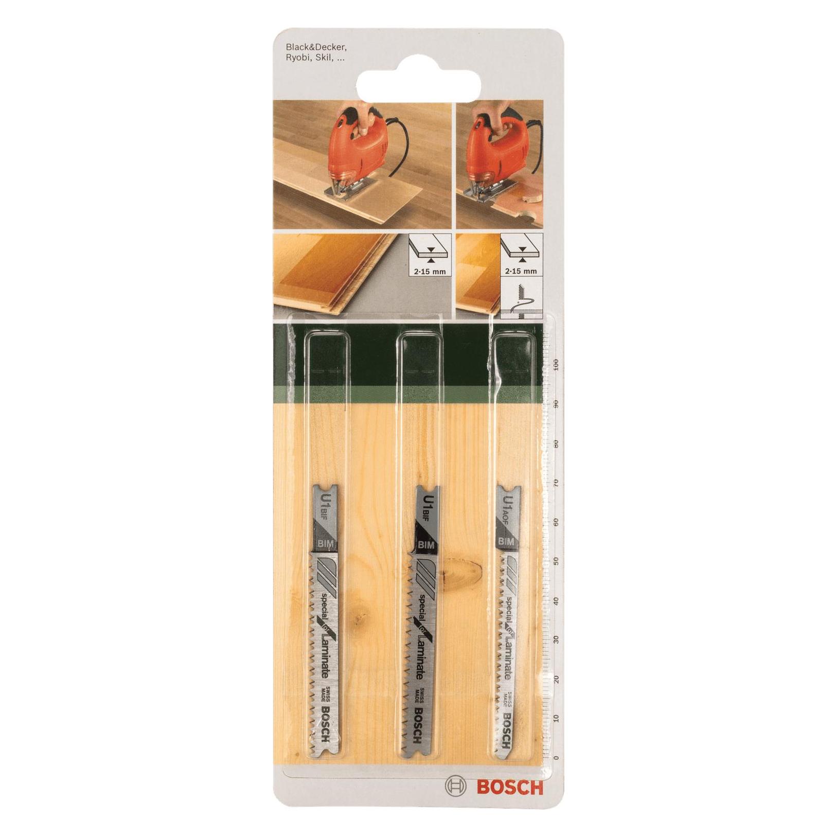 Bosch Zubehör 3tlg. Stichsägeblatt-Set U-Schaft U 1 BIF (2x) U 1 AOF (2609256789)