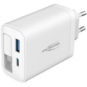 Ansmann USB-Ladegerät Home Charger 230PD, 30 Watt, 1x USB-C und 1x USB-A, 2 Ports, Schnellladegerät