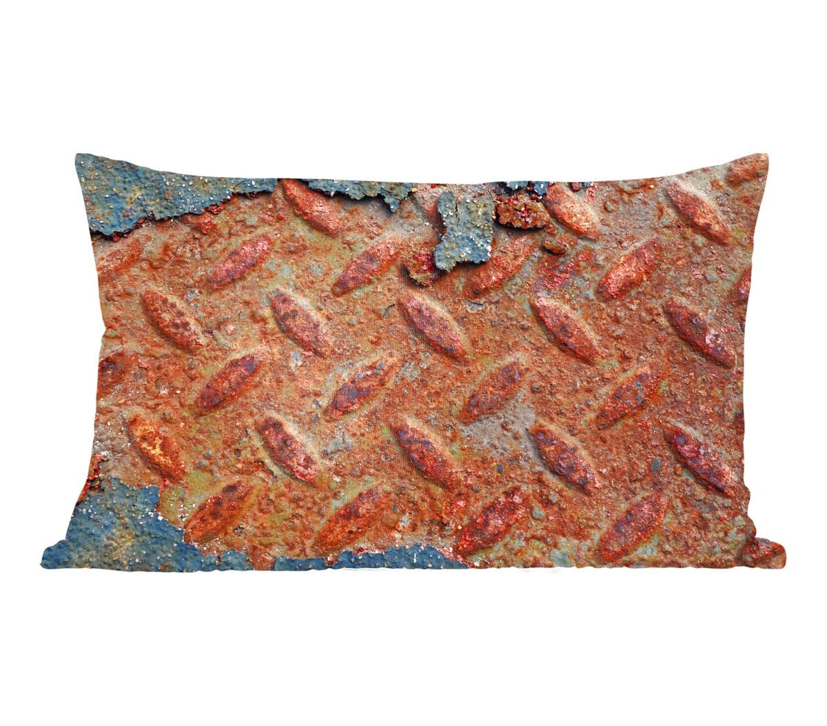 PillowMonkey Sierenkussen Diamantplaat Beton Vintage Roest B: 50 cm, H: 30 cm