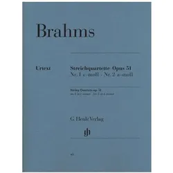Streichquartette Op. 51 Nr. 1 c-moll Nr. 2 a-moll, Fachbücher von Johannes Brahms