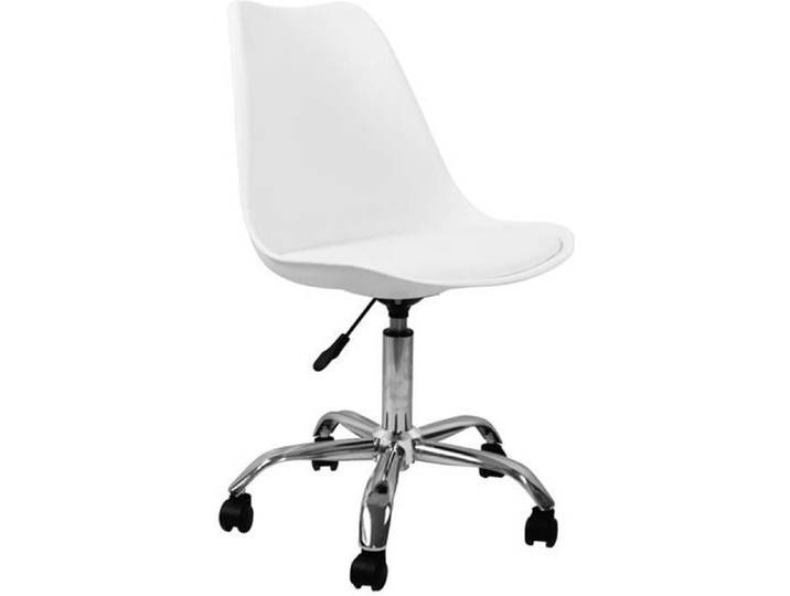 Eyre Chaise de bureau à roulettes 97x47x58cm Blanc