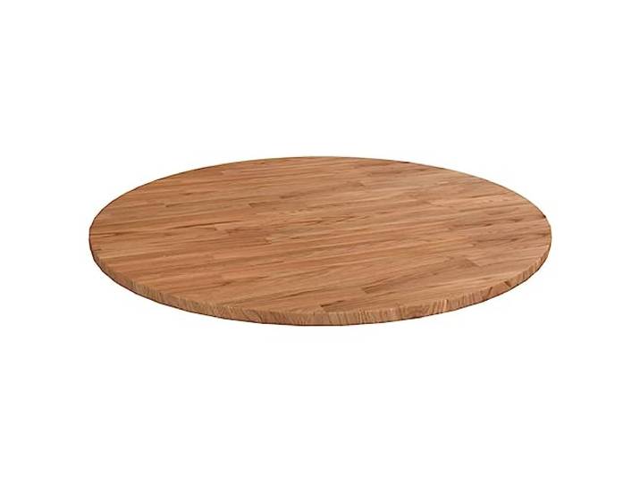 POUFGDR Tischplatte, rund, Hellbraun, 70 x 1,5 cm, Eichenholz Massiv lackiert, Tischplatte für elegante Füße, Tisch, Restaurant, Café, Haus