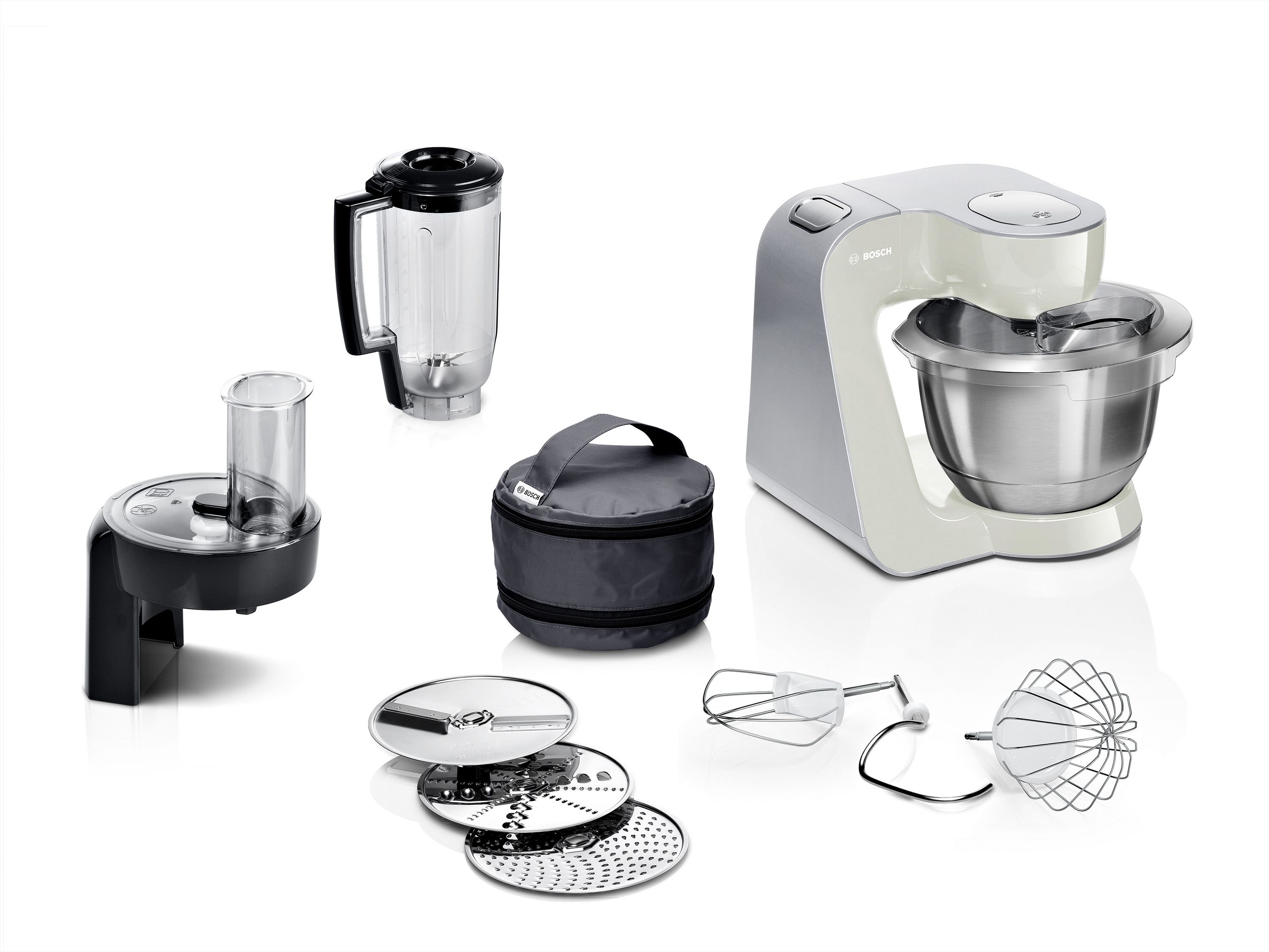 Bosch MUM58L20 1000 W Küchenmaschine 3,9 l (Grau, Edelstahl, Weiß)