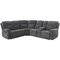 HTI-Living, Sofa + Bettsofa, Ecksofa Evelina mit Liegefunktion Anthrazit (Ecksofa)