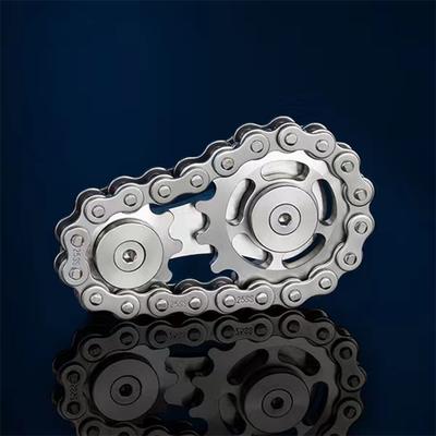 JoyToys Chain Gear Hand Spinner For Adults Metal Fidget Toy For Stress Relief & ADHD Focus Tool silver