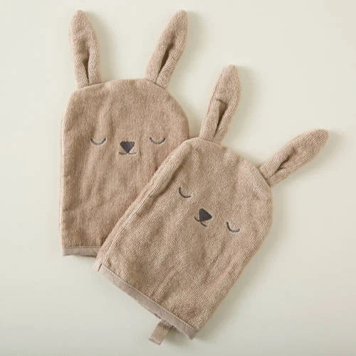NOUS Kids washand konijn set van 2 voor kinderen