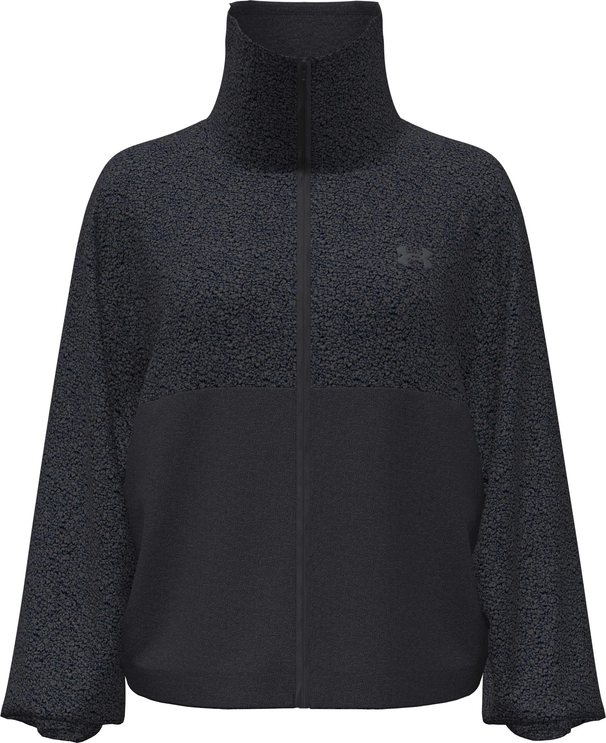 Sweatshirt UNDER ARMOUR "W BASECAMP FLEECE FZ", Damen, Gr. XS, schwarz, schwarz, anthrazit, Obermaterial: 100% Polyester, Jacken Sweatshirt, für Erwachsene, mit sportlichem Stil, aus Polyester schwarz, schwarz, anthrazit XS