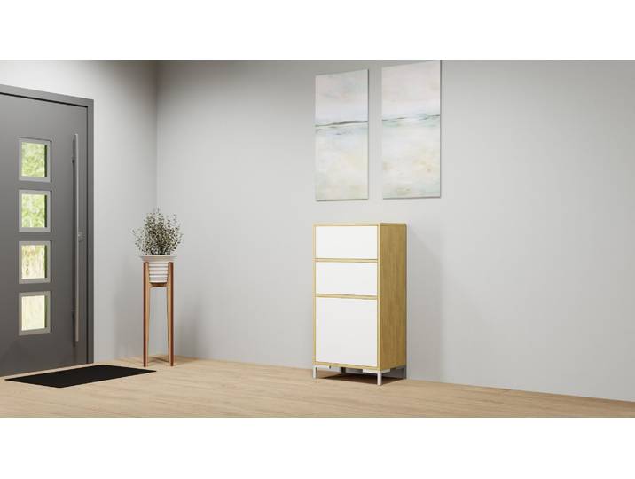 Table de chevet blanche sur mesure Pickawood Chêne Naturel huilé