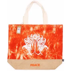 All Natural Bag - Orange Stonewash - Namaste Hand - Peace