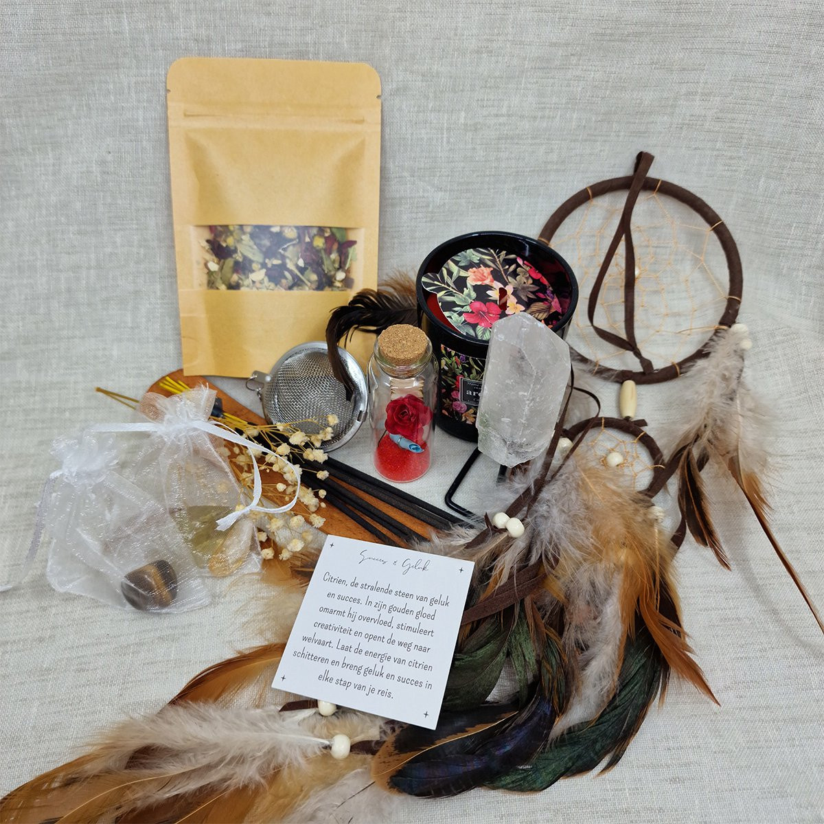 Moonlie Cadeauset Succes en Geluk met Edelstenen voor Spirituele Cadeaus