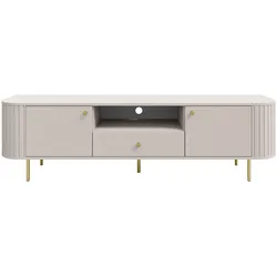LOWBOARD Halay Beige, 2 Türen & 1 Schublade Moderne Rillenstruktur 180,6 cm
