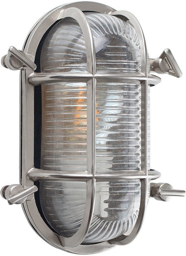 Breakwater Bay 20cm H Outdoor Bulkhead Light Brushed Nickel 20cm H X 5.31cm W X 10.5cm D