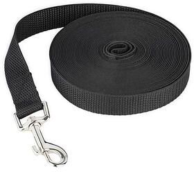 Uplift Treasures Heavy Duty Nylon Long Dog Training Leash black 20m