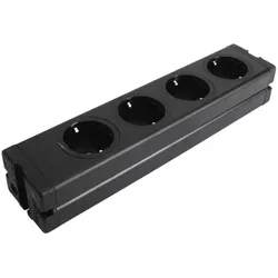 EUROLITE Steckdosenleiste 4-fach ALU sw