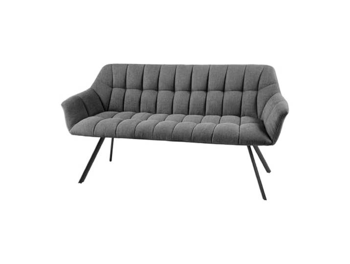 Sitzbank PAPILLON - 165cm - anthrazit - Flachgewebe Metall-Gestell montiert geliefert, hohe Belastbarkeit, hoher Komfort, pflegeleicht, Armlehnen, Ziersteppung, modernes Design